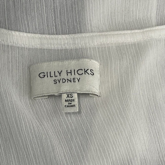 gilly hicks white sheer ruffle blouse Size XS - Picture 5 of 6